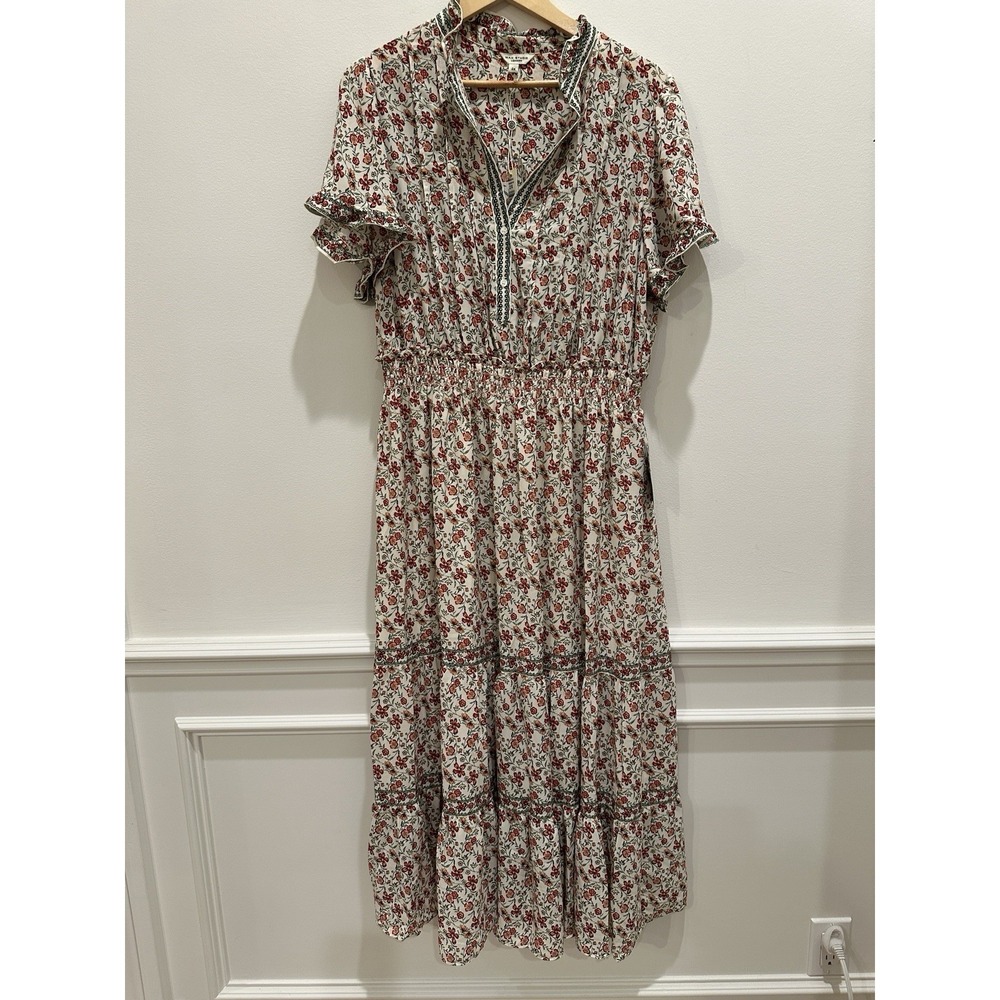 Max Extudio Floral Flutter Sleeve Tiered Maxi Dress Size 2X - Picture 3 of 7